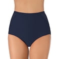 thumbnail image 5 of Sexy Dance Women Swim Bottom High Waist Bikini Short Briefs Tummy Control Tankini Solid Bathing Suit Navy Blue, 5 of 6
