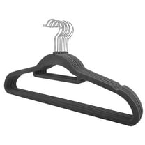 UNIWARE Flocked Suede Non-Slip Clothes Hanger with Steel Hook, Gray, 10-Pack
