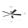 thumbnail image 4 of 330060PN Kichler Lighting Lucian Elite XL - 5 Blade Ceiling Fan with Light Kit In Modern Style-14.25 Inches Tall and 60 Inches Wide-Polished Nickel, 4 of 15