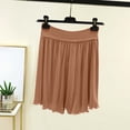 thumbnail image 4 of Kaemgyyd Womens Shorts Casual Elastic High Waist Shorts Trendy Ruffle Hem Drawstring Wide Leg Sleep Shorts Lightweight Shorts, 4 of 5