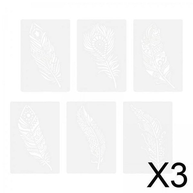 3x6x Plantillas De Plumas Plantillas De Patrón Para Pintar Sobre Tela Muebles De Lona