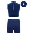 thumbnail image 2 of Haitryli Gymnastics Leotards for Girls Dance Outfits Rhinestones Athletic Crop Top with Shorts Activewear Set Navy Blue 12, 2 of 3