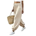 thumbnail image 2 of Khunlpohl Womens Sweatpants Elastic High Waist Loose Joggers Trousers Solid Color Lightweight Casual Pants with Pockets, 2 of 5