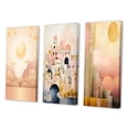 thumbnail image 3 of Designart "Retro Pastel Boho City Charm I" Modern Geometric Wall Art Set Of 3 - Pink Abstract Gallery Wall Set For Home Decor, 3 of 7