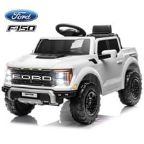 Ford Ride on Cars, 12V Ford F150 Raptor Powered Ride on Toys with Remote Control, Electric Car for Kids with Bluetooth/FM/Trunk, 4 Wheelers Truck for Toddlers Boys Girls Ages 3-6, White
