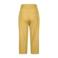 thumbnail image 4 of Yubnlvae Women's High-Waist Crop Work Pants for Summer Casual & Yoga Fashionable Elastic Waist Slacks with Side Slits for Women (Yellow | XXL), 4 of 6
