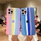 thumbnail image 3 of Funda Protectora De Rayas Arco Iris Creativa Para IPhone 11 12 13 14 Pro Max Plus X Xs Xr 7 8 A Prueba De Golpes, 3 of 4