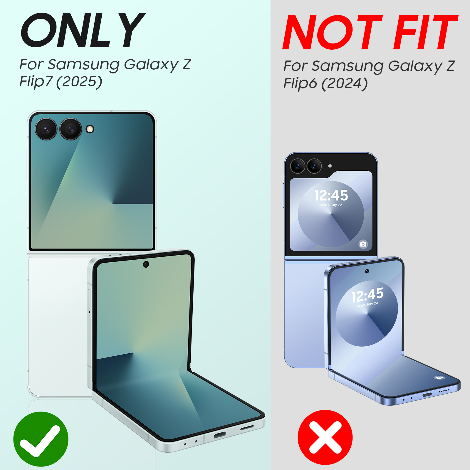 Vizvera for Samsung Galaxy Z Flip 7 Case with Hinge Cover,Built-in Screen Protector Shockproof All-Inclusive Smartphone Cover Wireless Charging-Light Green