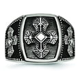 thumbnail image 4 of Primal Steel Stainless Steel Antiqued Cross Ring, 4 of 10