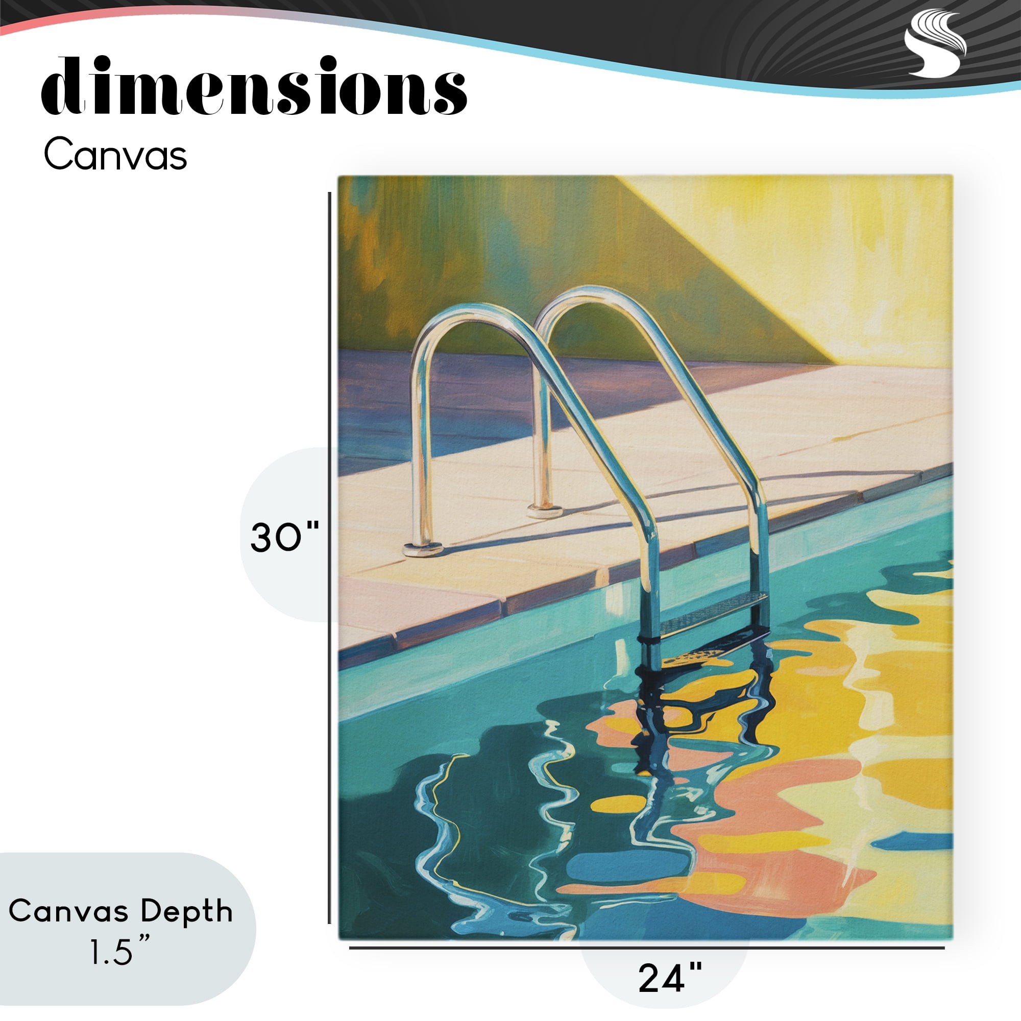 Stupell Industries Pool Ladder At Sunset Canvas Wall Art, design by Andreas Magnusson