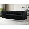 thumbnail image 4 of Home Design Gavin Velvet Square Arm Sofa with Plush Cushions and Modern Upholstery, Durable Frame for Living Room, Contemporary Black Design, 4 of 6