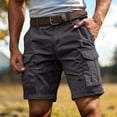 thumbnail image 4 of Men Cargo Shorts with Pockets Knee Length Lightweight Cargo Shorts for Golf Outdoor Work Shorts (Dark Gray L), 4 of 6