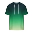 thumbnail image 3 of UVEASISHA Short Sleeve Hoodie Men Graphic,Men's Gradient Color Hoodie Workout Gym Sweatshirt Muscle Fit Fashion Athletic Hoodies Pullover Hooded T-Shirts 2024 Army Green, 3 of 4