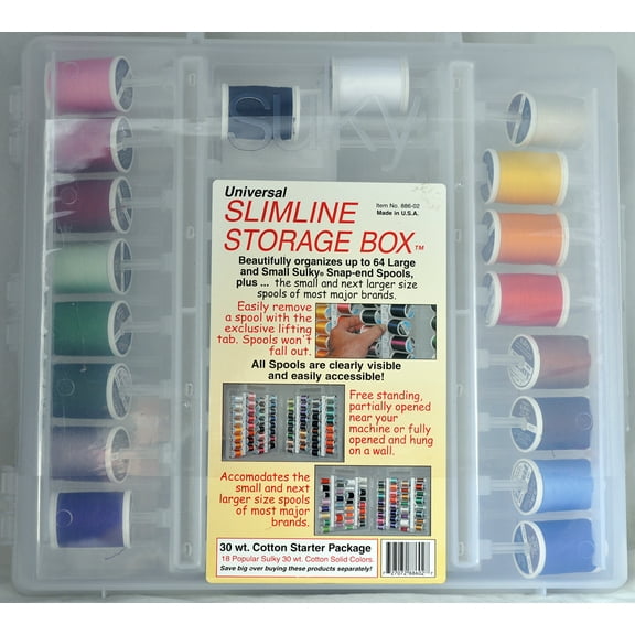Sulky, Slimline Case with 30wt. Cotton Thread Starter Collection - 18 Spools