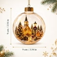 thumbnail image 2 of Christmas Ball Ornaments, Light-Up Village Snowman Scene Bauble, Warm LED Hanging Decor for Tree and Mantel Displays, 2 of 5
