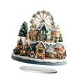 thumbnail image 2 of Casa de pueblo navideño, acrílico 2D, pueblo invernal para vacaciones, oficina o dormitorio. B, 2 of 9