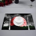 thumbnail image 2 of MKHERT Cool Wolf Howling at Red Moon Placemats Table Mats for Dining Room Kitchen Table Decoration 12x18 inch,Set of 6, 2 of 4