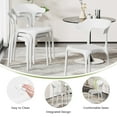 thumbnail image 6 of VECELO Stackable Patio Dining Chair Set of 4, Outdoor/Indoor Dining Chairs for Restaurant, Poolside and Garden, No Assembly, White, 6 of 14