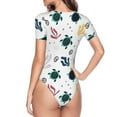 thumbnail image 4 of Naloa Turtles And Corals Women's Short-Sleeved Onesie, One-Piece Swimsuit for Parties, dates, clubs - X-Large, 4 of 9