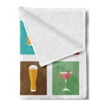thumbnail image 2 of Alcohol Soft Flannel Fleece Blanket, Modern Graphic Composition of Alcoholic Beverages Hard Liquors in Square Tile Print, Cozy Plush for Indoor and Outdoor Use, 50" x 60", Multicolor, by Ambesonne, 2 of 5