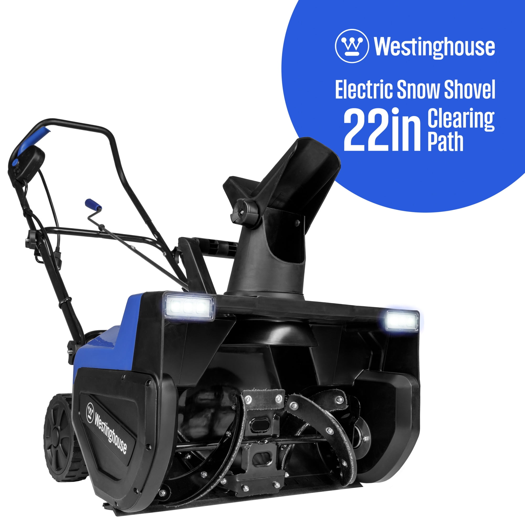 Westinghouse WSnow22 Corded Snow Blower 22 Inch, Steel Auger, Dual LED Lights, Electric Snow Blower with 25ft Throwing Distance, Plows 840lbs/min, Adjustable Chute