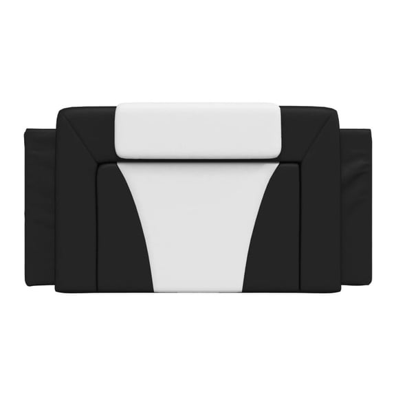 Headboard Cushion Black & White - 39.4 Inch Faux Leather Wall Mounted Pillow - Modern Bedroom Decor, Reading & Back Support