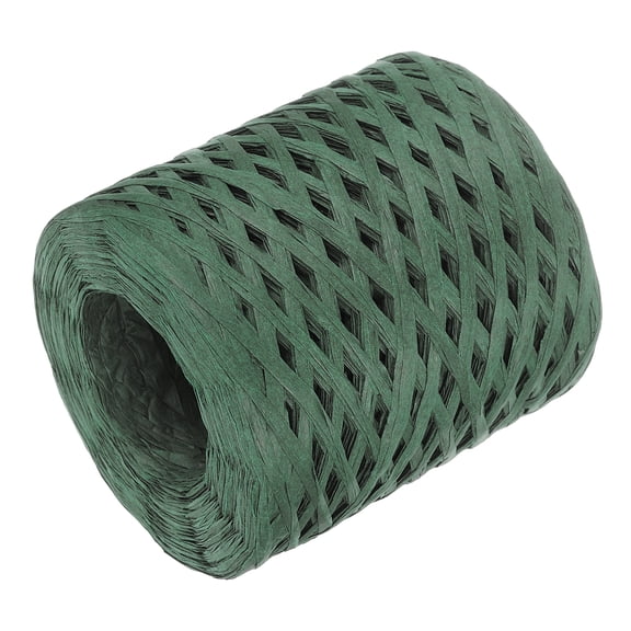 Uxcell Raffia Paper Craft Rope Ribbon 219 Yards Dark Green for Decoration