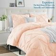 thumbnail image 2 of 600 Thread Count Egyptian Cotton 3-Piece Pinch Pleated Duvet Cover Set with Zipper Closure - Wyoming King Size ( 100" x 114" ) Inches, (Peach), 2 of 5