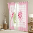 thumbnail image 3 of Manfei Initial M Letter Curtains Pack of 2 (42x84 Each), Cartoon Dreamy Bowknot Curtains Blackout, Girly Pink Buffalo Plaid Bedroom Curtains, Curtains and Drapes Room Decor, 3 of 6