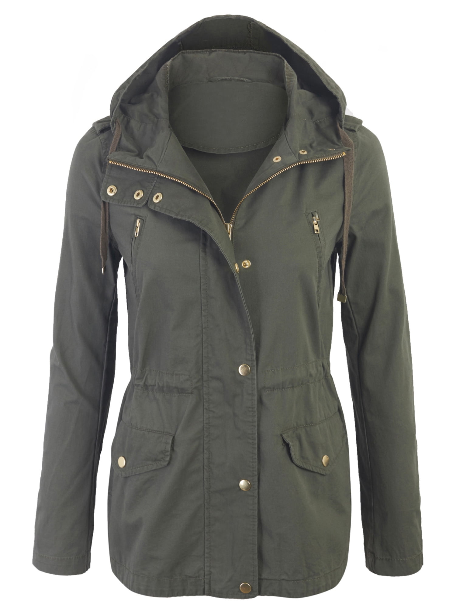 Womens Zip Up Military Anorak Safari Jacket with Hoodie - Walmart.com