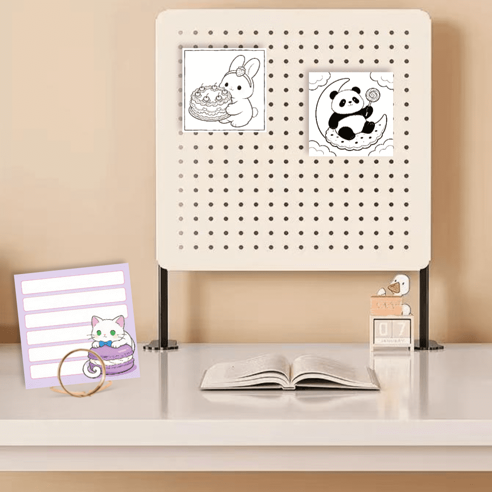 100 Pcs Double-Sided Coloring Sticky Notes: Original Unique Patterns, One Side Coloring One Side Writing