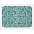 thumbnail image 1 of Leaves Bath Mat, Nature Foliage Pattern with Stripes and Paisley Inspired Motifs Pastel Background, Non-Slip Plush Mat Bathroom Kitchen Laundry Room Decor, 29.5 X 17.5 Inches, Teal White, Ambesonne, 1 of 2