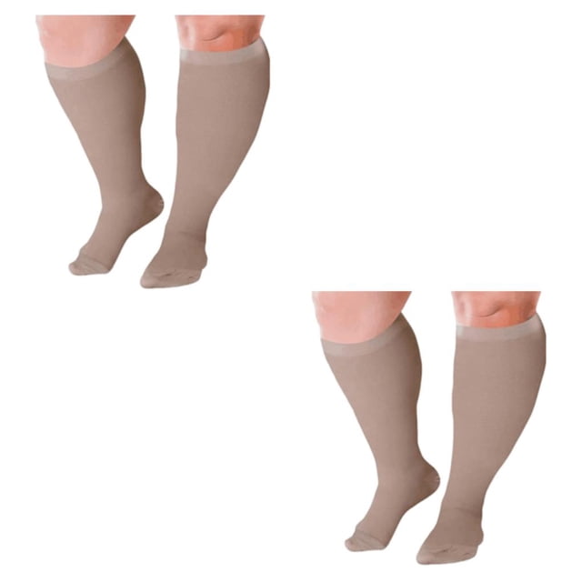 Qarigey Calcetines de compresión pantorrilla ancha cuidado de la salud Color de la piel soporte hasta la rodilla Type25 NO25