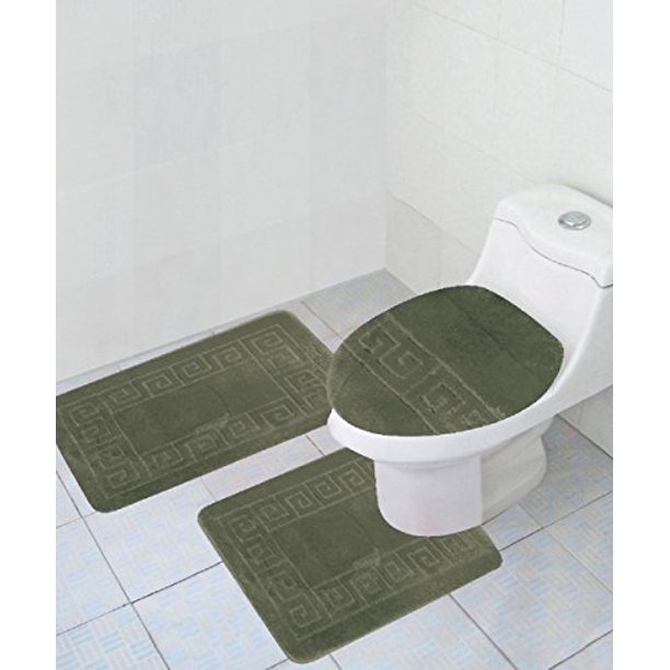 3 Piece Bath Rug Set Pattern Bathroom Rug (20"x32")/large Contour Mat