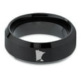 thumbnail image 2 of Tungsten Minnesota North Star State Common Loon Band Ring 8mm Men Women Comfort Fit Black Beveled Edge Brushed Polished, 2 of 4