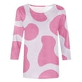 thumbnail image 5 of SOOMLON Pink Breast Cancer Survivor Gifts for Women Mom Cancer Awareness Pullover Tops Pink Ribbon Breast Cancer Awareness T-Shirt Breast Cancer Clothing Women 3/4 Sleeve Crew Neck L, 5 of 5