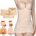 thumbnail image 5 of 3 in 1 Postpartum Belly Wrap for Women - Abdominal Support Girdle, C-Section Recovery & Post Pregnancy Belly Band with Breathable Compression, Skin Color,XL, 5 of 13