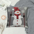 thumbnail image 2 of GOSMITH  Christmas Throw Pillow Case Cushion Cover Skiing Snowman Applique Pillowcase Decoration for Sofa Couch Bed Home Xmas Decor, 2 of 5
