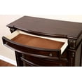 thumbnail image 5 of Traditional Luxurious 6pc Set Queen Size Leatherette Upholstery Panel Bed Cherry Finish Marble Top Furniture, 5 of 10
