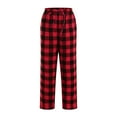 thumbnail image 6 of Pandaie 7-18Y Pajama Pants for Girls Boys Long Sleep Soft Pj Bottoms Drawstring Elastic Waist Plaid Lounge Trousers with Pocket Red, 6 of 8