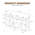 thumbnail image 3 of edx 48 Inch Office Desk with 2 Drawers, Spacious Writing Desk with Storage Shelves, Modern Computer Table for Home Office,Study and Work,Brown Rust, 3 of 8