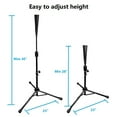 thumbnail image 2 of LINKPAL Baseball Tee Batting Tee Softball Tee Portable Travel Hitting Tee, Easy Adjustable Height, Stable Tripod Stand, 2 of 6