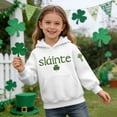 thumbnail image 2 of St Patricks Day Celebrate Green Hoodie for Kids Print with Cozy Comfort for Girls Boys Long Sleeve Hooded Pullover White 4 Years-5 Years, 2 of 6