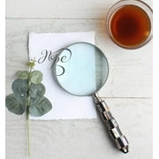 STORE INDYA Handheld Magnifier with Handmade Sturdy Mother of Pearl Handle…