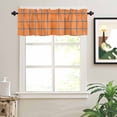 thumbnail image 2 of Orange Blue Stripes Check Valances for Windows Simple Style Lines Abstract Art Rod Pocket Curtain Valance Window Treatment Short Curtains for Kitchen Living Room, 58"x16", 2 of 5
