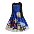 thumbnail image 2 of LilyLLL Womens Christmas Midi Dress Long Sleeve Xmas Party Swing Skater Dresses, 2 of 4