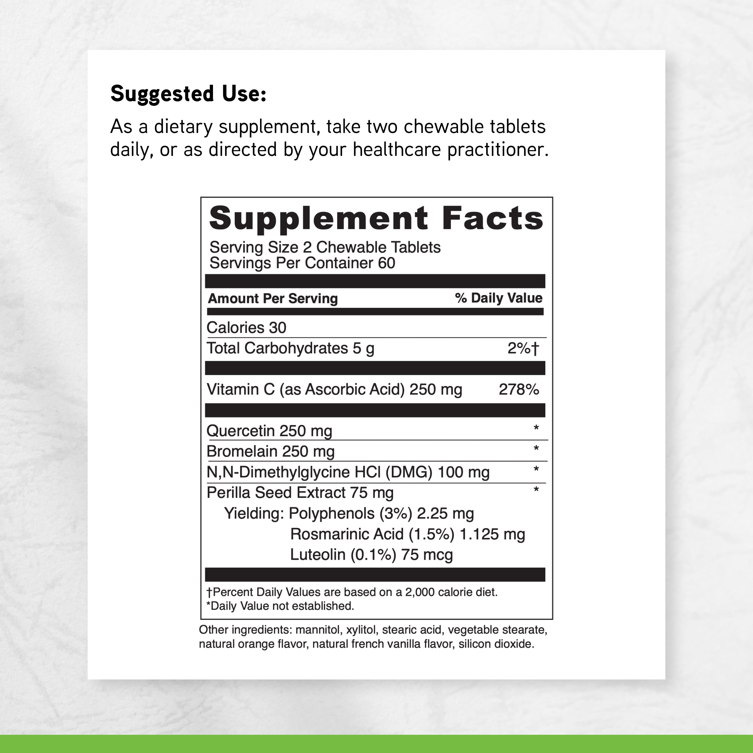 DaVinci Labs Aller-DMG Chewable - Support Histamine Levels & Respiratory Health - Orange Cream Flavor - 120 Chewable Vegetarian Tablets