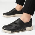thumbnail image 6 of Men's Perforated Leather Slip-On Loafers, Breathable Casual Shoes with Thick Non-Slip Sole, Comfortable Footwear for Summer, Office, and Everyday Wear, 6 of 10