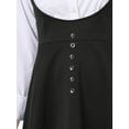 thumbnail image 7 of MODA NOVA Junior's Overall Pinafore Dress Button Decor Above Knee Suspender Skirt, 7 of 7