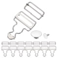 thumbnail image 1 of Uxcell 8 Set Metal Overalls Buckles, 1-1/4" Overall Suspender Clips, Adjustable Buckle Replacement with Sliders and Buttons for Bib Trousers Jeans Suspender, Silver, 1 of 6